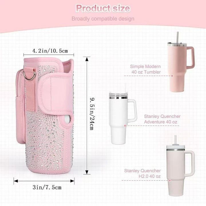 Ladies Glittering Drink Container Bag with Versatile Functionality Bowlift