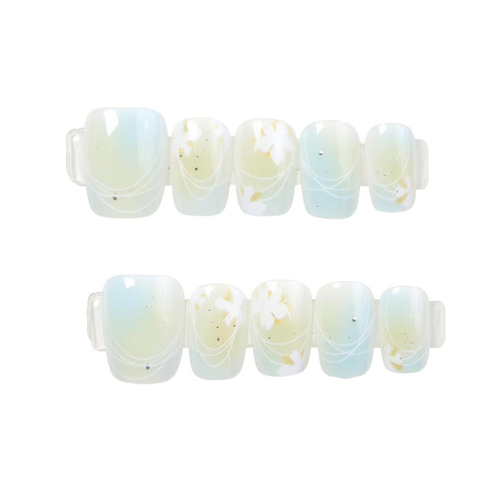 Elegant Floral Art Press-On Nails Bowlift
