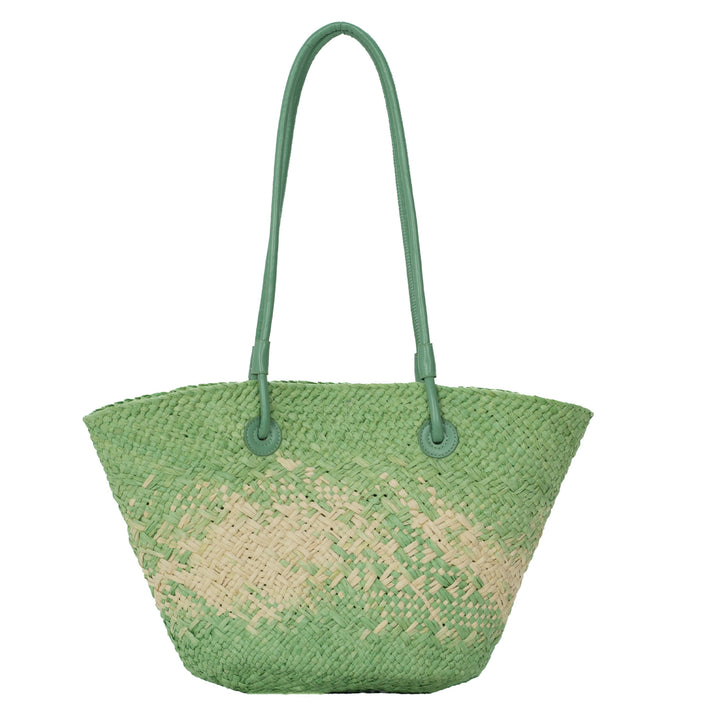 Elegant Rattan-Style Handbag with Double Handle Bowlift