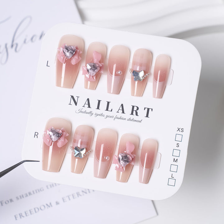 Cute Animal-Themed Press-On Nail Art Set Bowlift