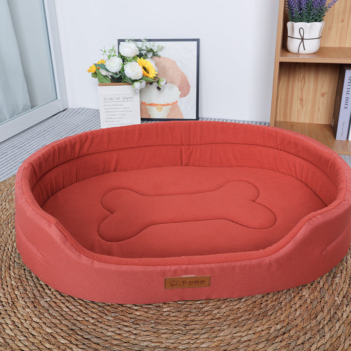 Round Plush  Nest   Dog Bed