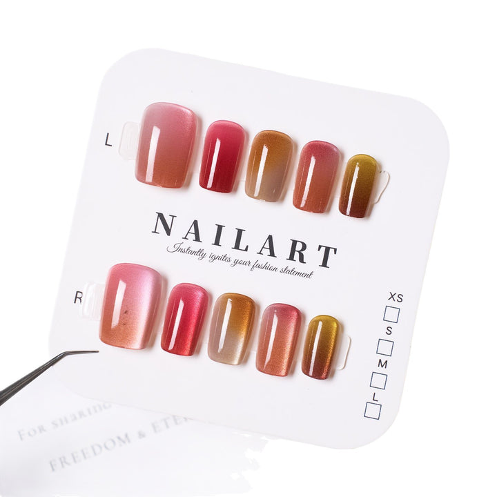 Premium Gradient Press-On Nail Set Bowlift