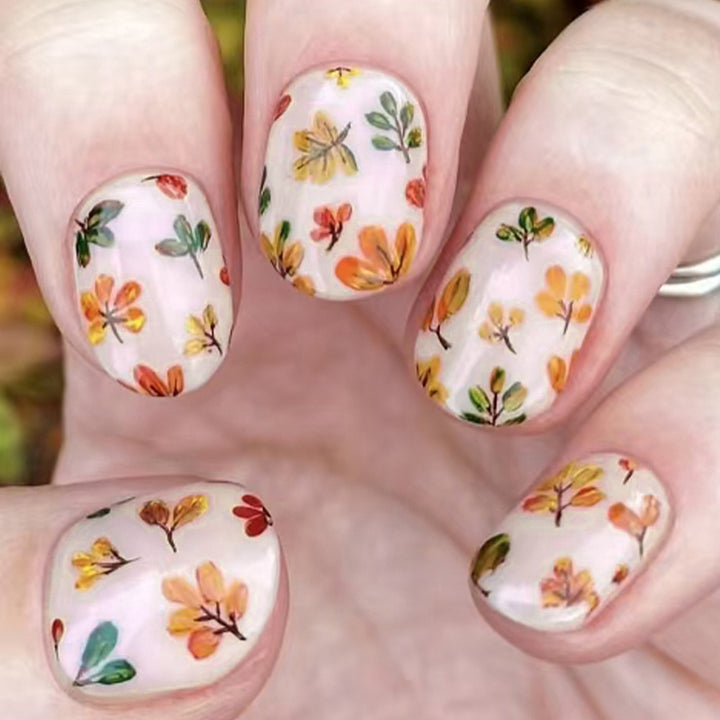 Floral Press-On Nail Art Bowlift