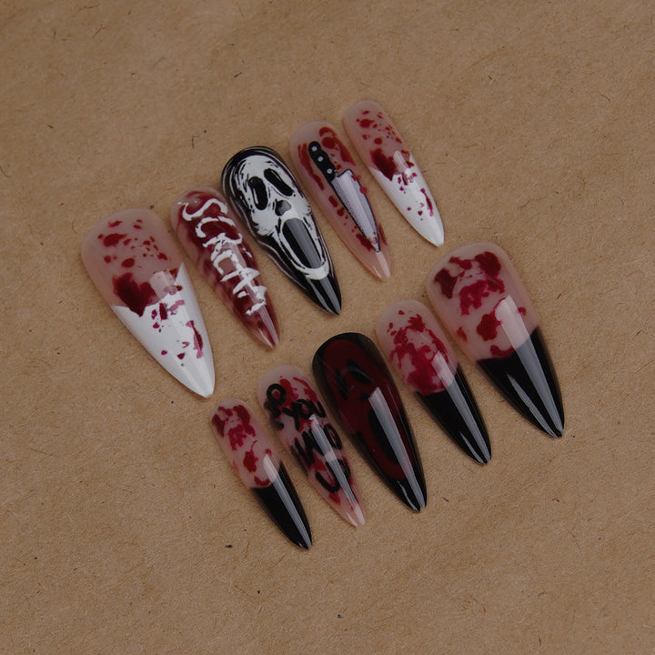 Halloween Fake Nail Set with Creepy Design Bowlift