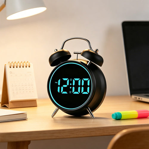Digital Radio Alarm Clock in Modern Design Bowlift