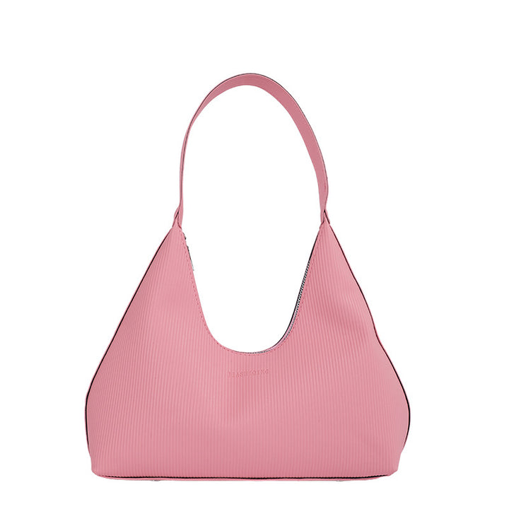 WoTextured Ribbed Hobo Handbag Bowlift