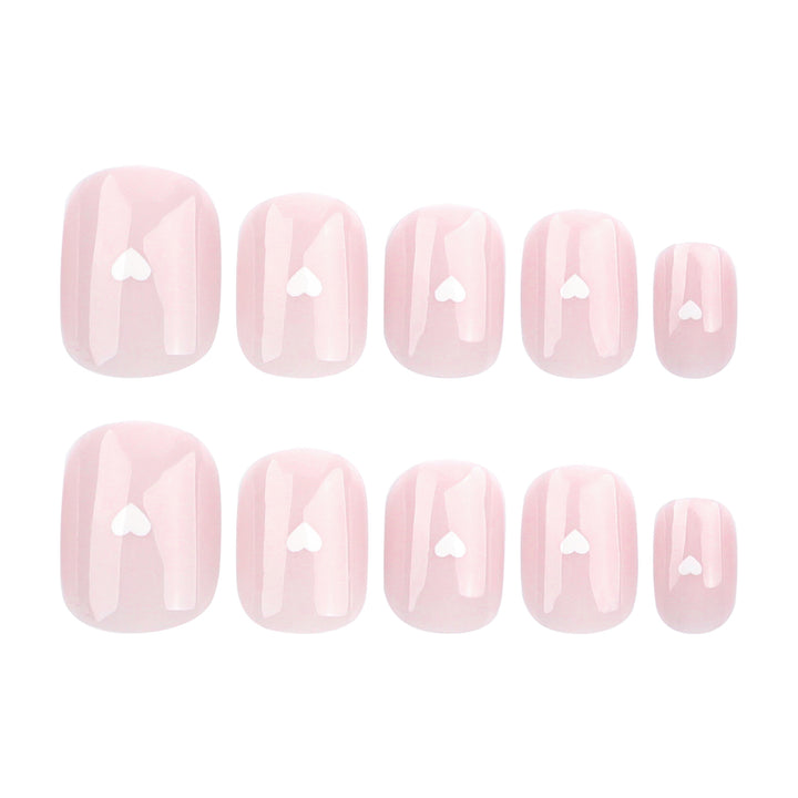 Fake nails with heart decoration Bowlift