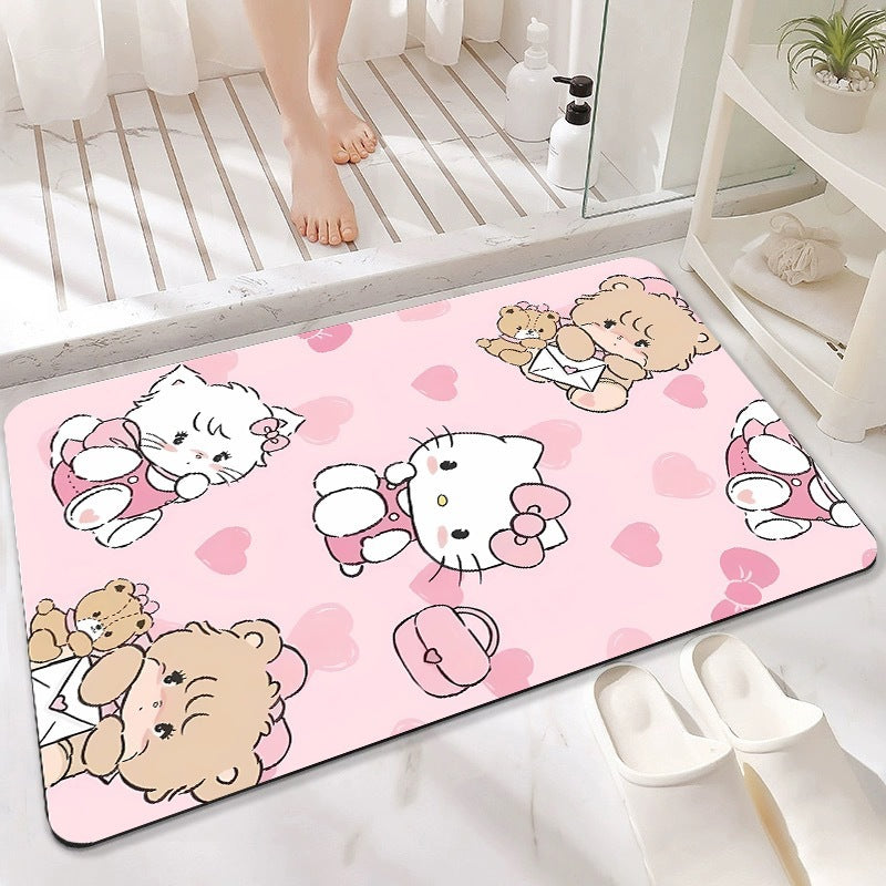 Cute Cartoon-Themed Absorbent Bath Mat
