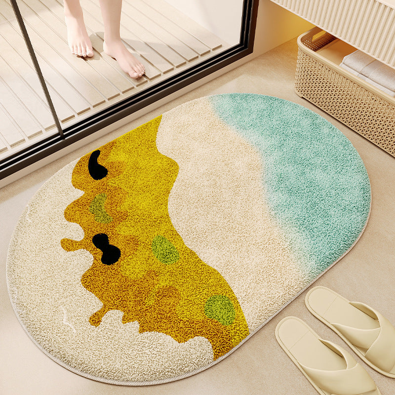 Floral Patterned Bathroom Mat