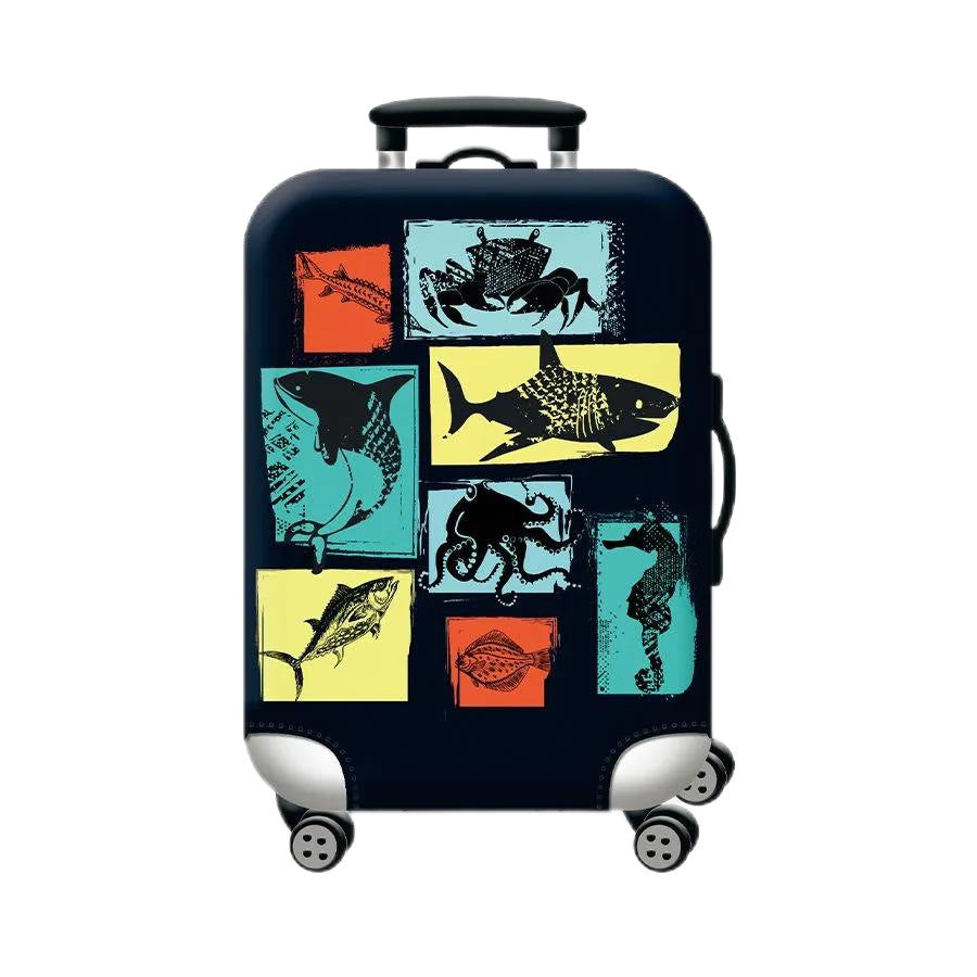 Women Hard Shell Suitcase with Trendy Surf and Palm Design Bowlift