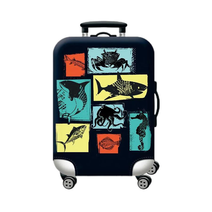 Women Hard Shell Suitcase with Trendy Surf and Palm Design Bowlift