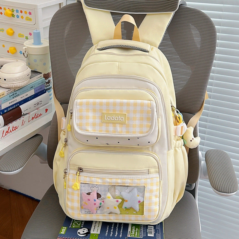 Playful Gingham Patterned Backpack