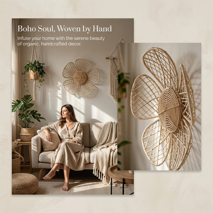 Wall decoration made of braided material Bowlift