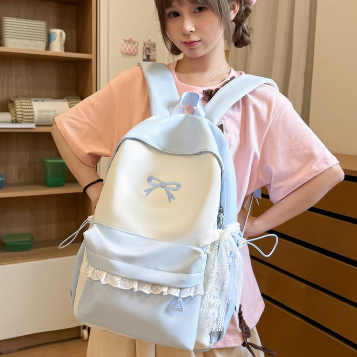 Decorative Bow-Embellished Casual Backpack Bowlift