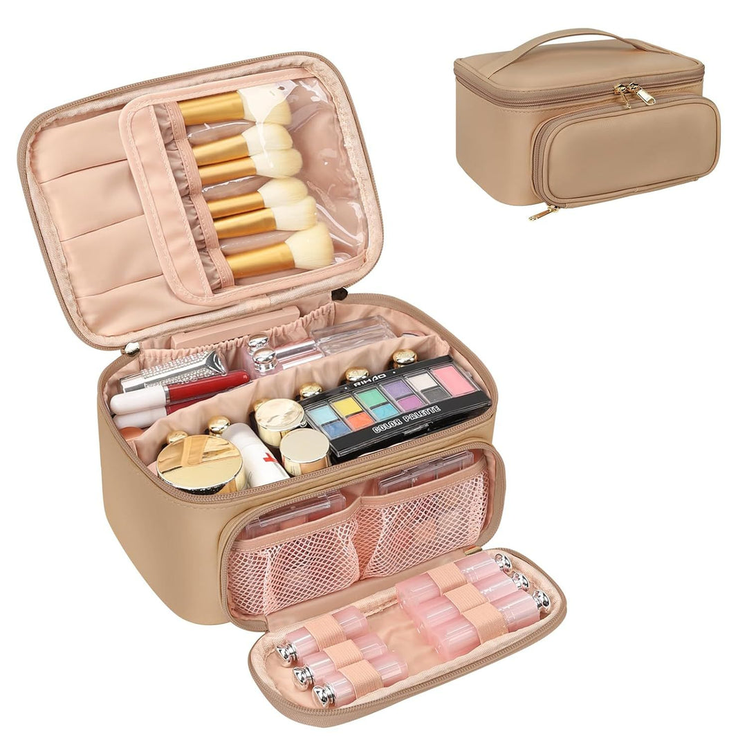 Cosmetic Organizer with Compartments and Mirror Bowlift