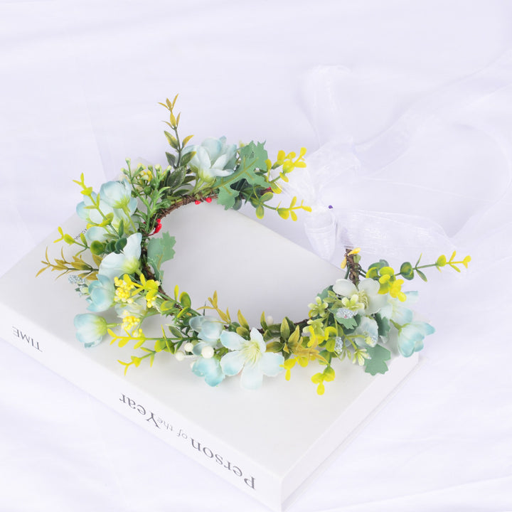 Handmade Romantic Artificial Flower Crown Headband for Bridal and Festival Bowlift