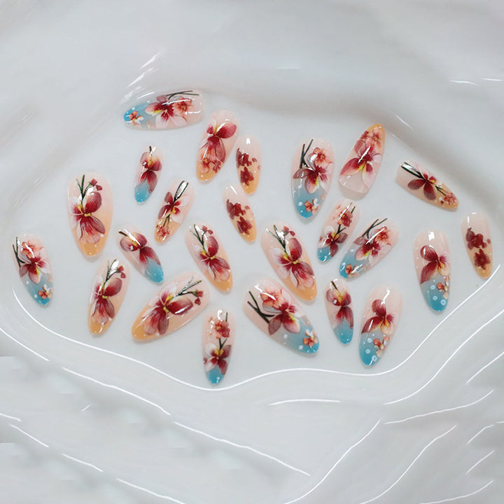 Floral Embellished Nail Art Bowlift