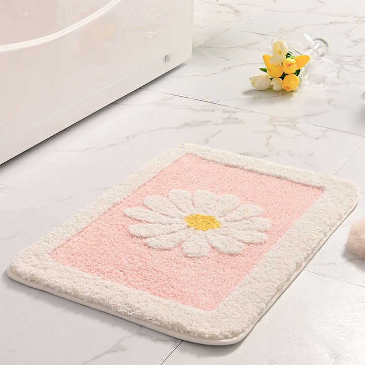 Floral-Themed Memory Foam Bath Mat