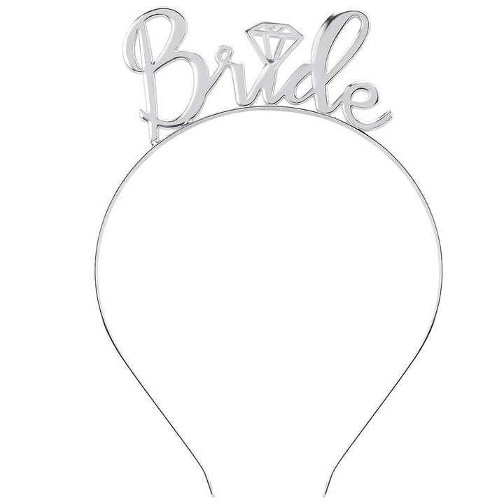 Women's bridal accessories set with shimmering veil and personalized sash Bowlift