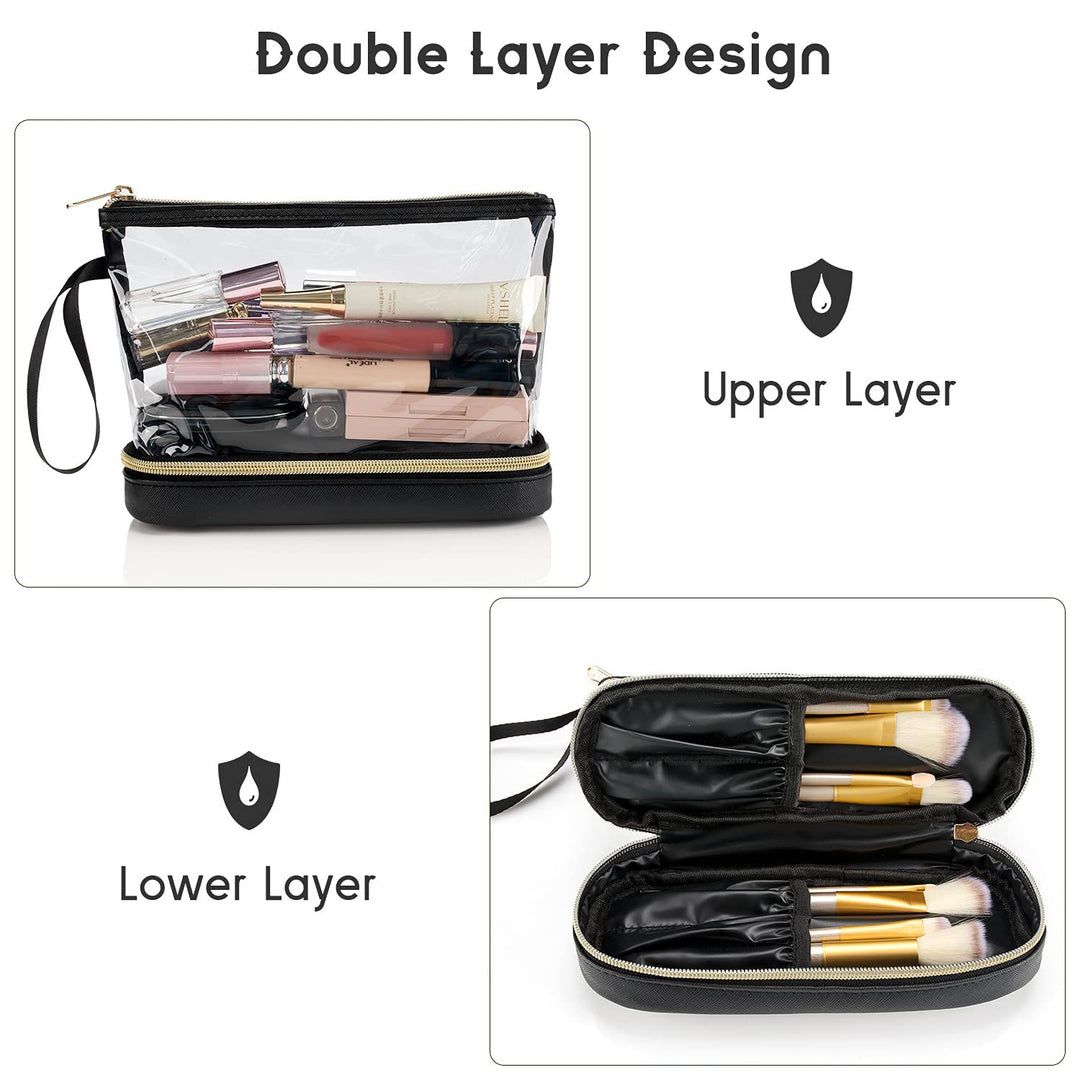 Cosmetic organizer bag with transparent compartments Bowlift