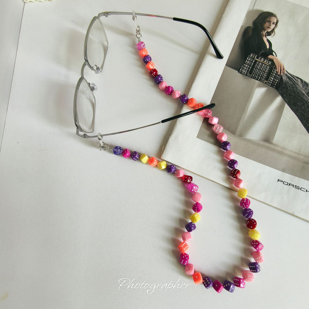 Fashionable Glasses Chain Made of Colorful Beads Bowlift