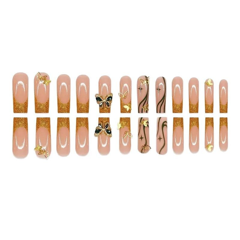 Glamorous Butterfly-Inspired Nail Art Extensions Bowlift
