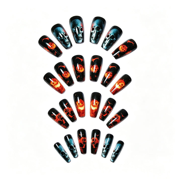 Creative acrylic nails with skull design Bowlift