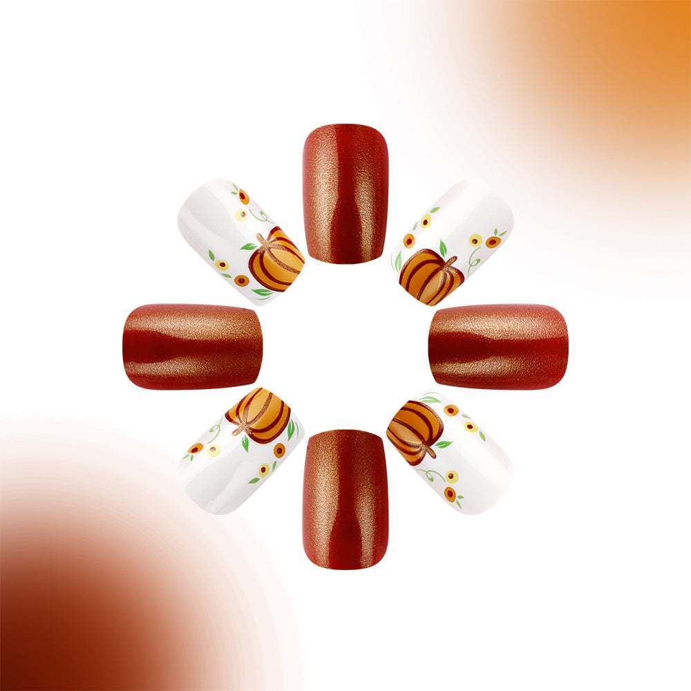 Seasonal Pumpkin-Themed Nail Art Set Bowlift
