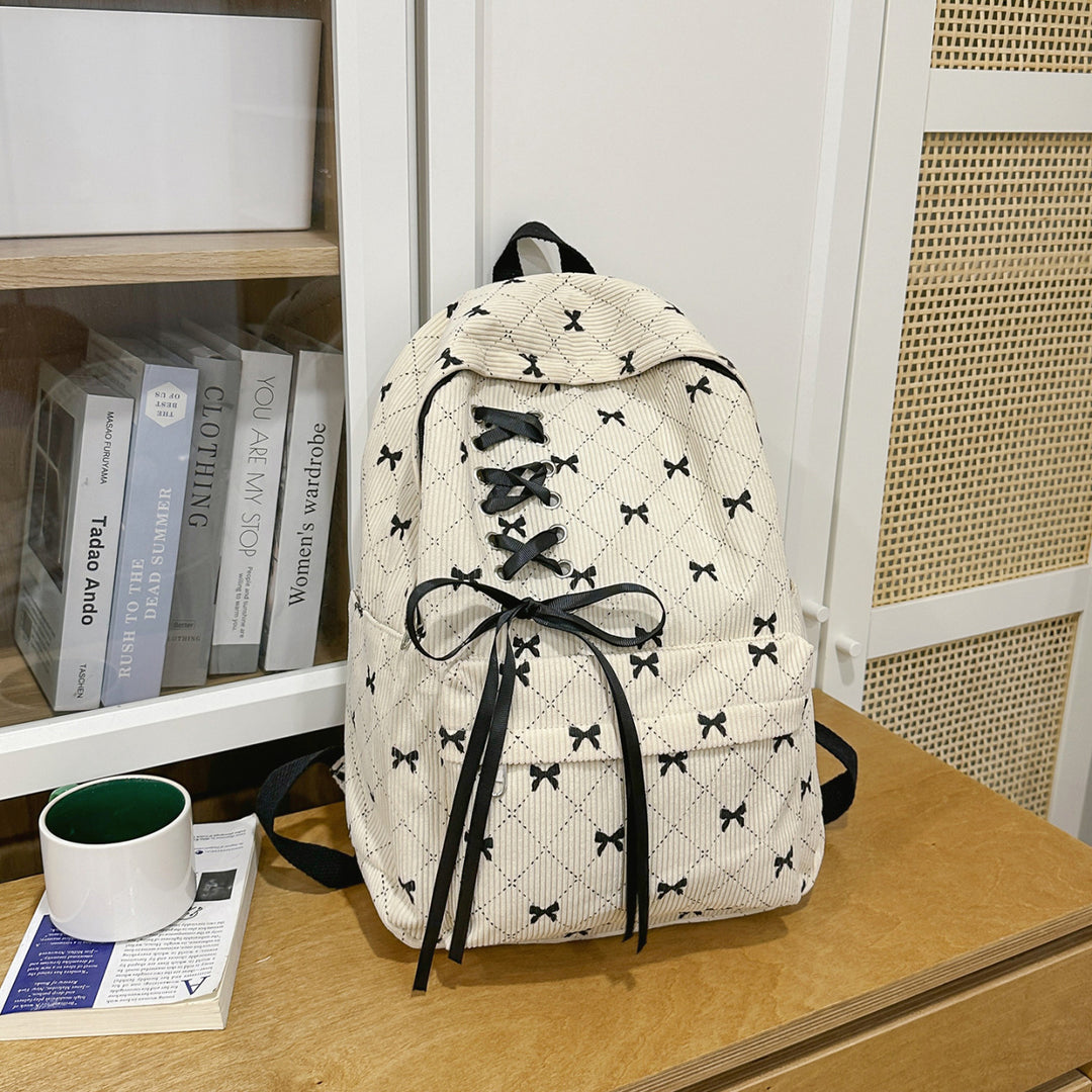 Stylish Lace-Up Bow Backpack