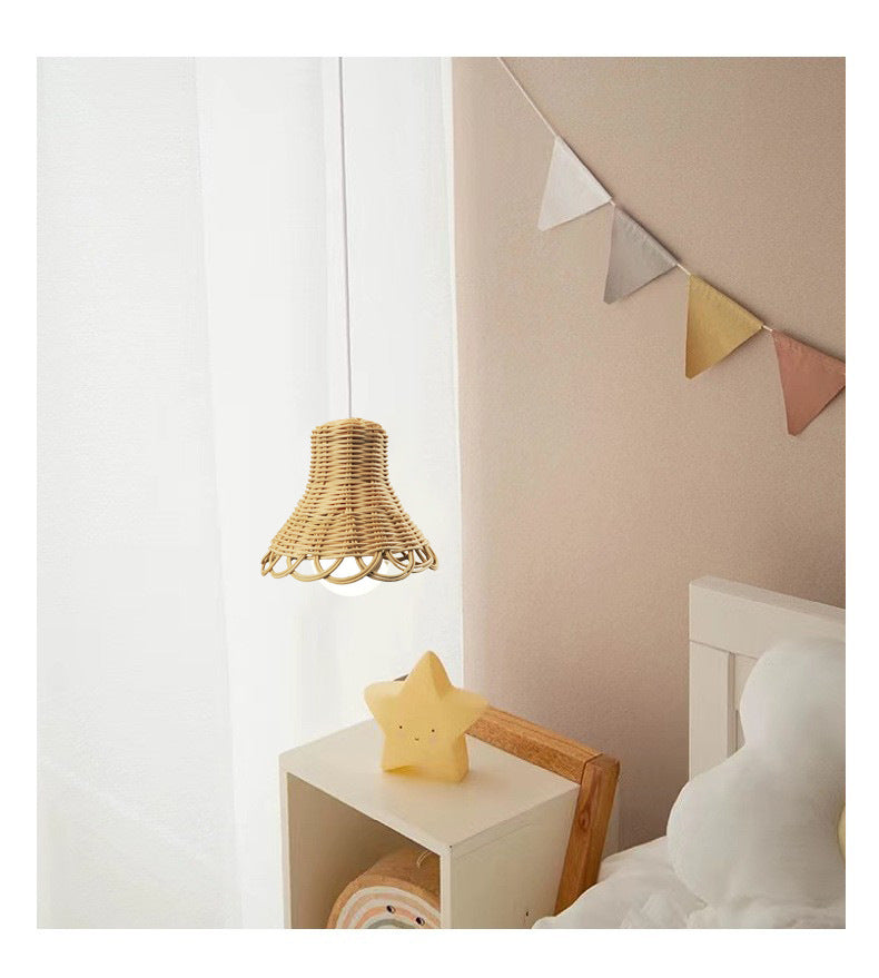 Handmade hanging lamp made of natural material Bowlift