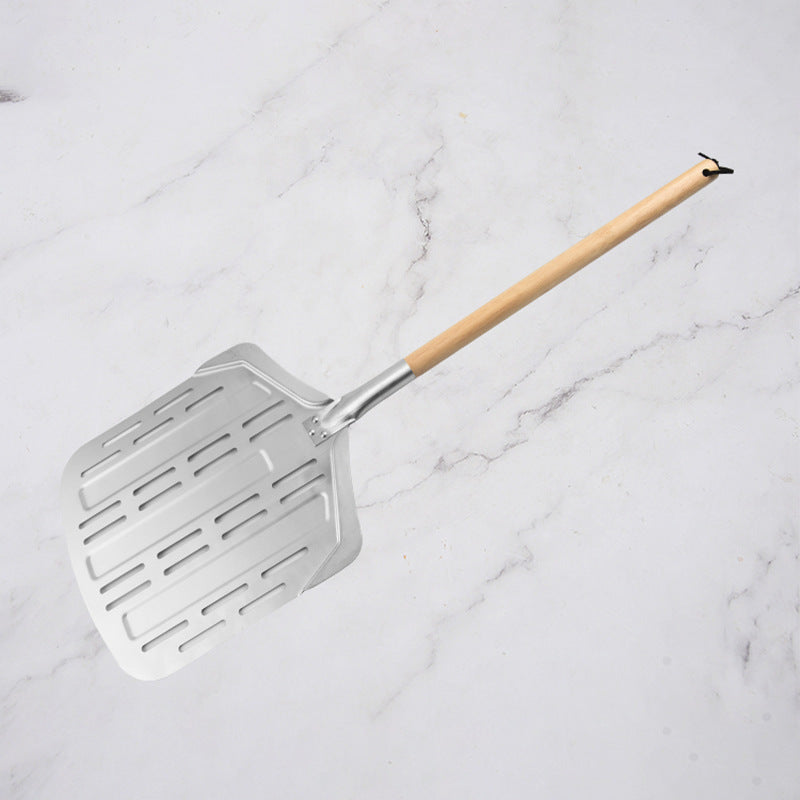perforated aluminum pizza peel with detachable hardwood handle Bowlift