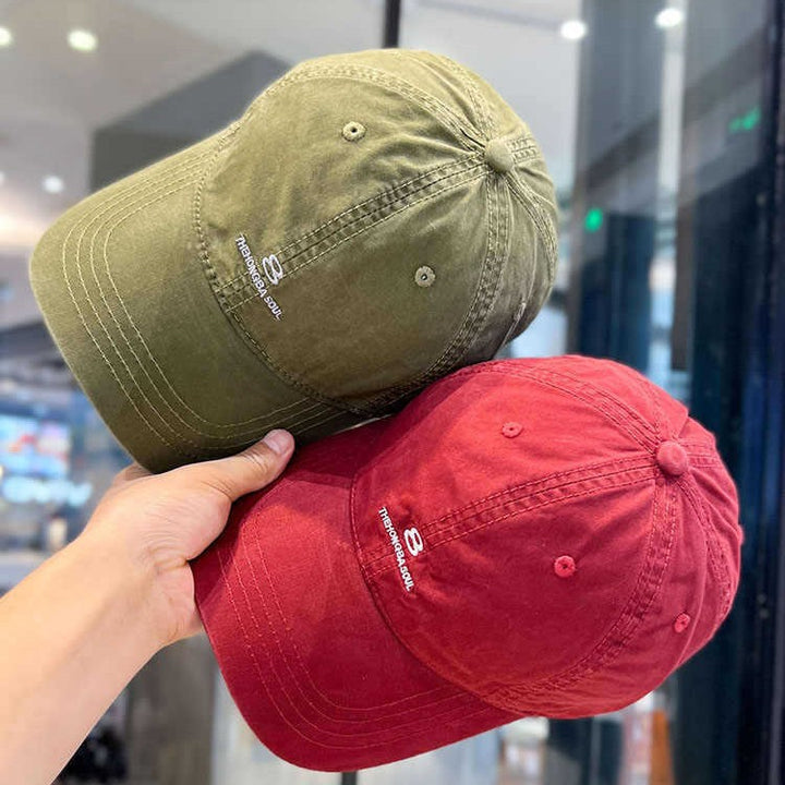 Men's Distressed Cotton Baseball Cap Bowlift