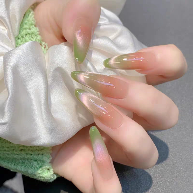 Artistic Press-On Nails with Ombre Finish and Elegant Design Bowlift