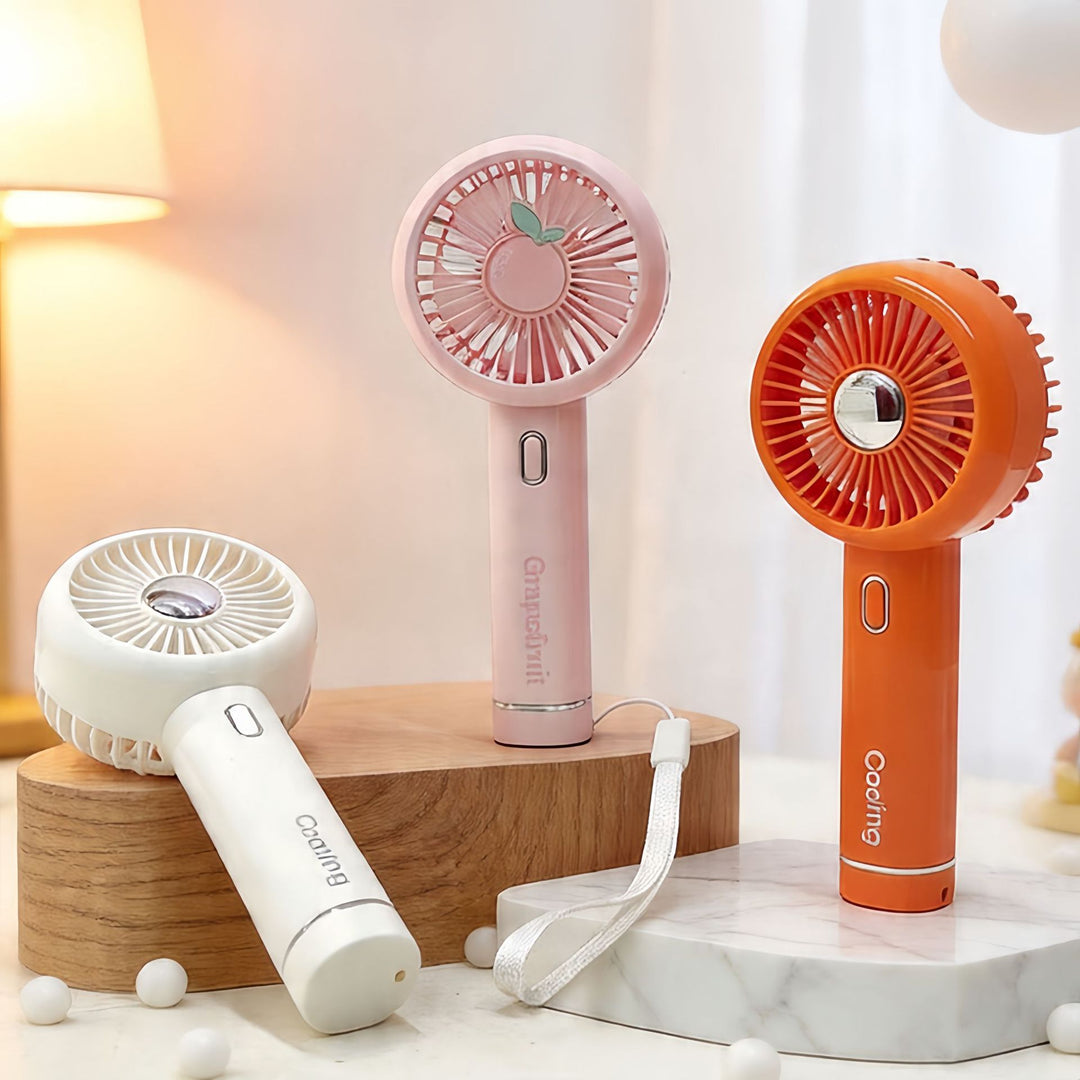 Ladies portable USB hand fan with ergonomic grip and variable speed control Bowlift
