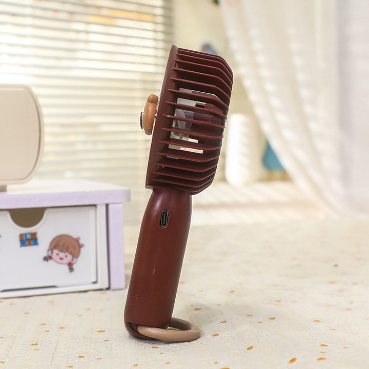 Women's Portable Hand Fan in Cute Bear Design Bowlift