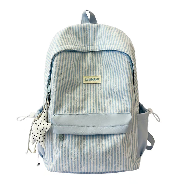 Lightweight Striped Casual Backpack Bowlift