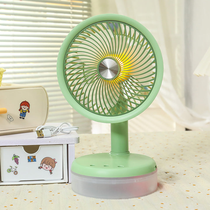 Women's Mini Table Fan with LED Lighting Bowlift