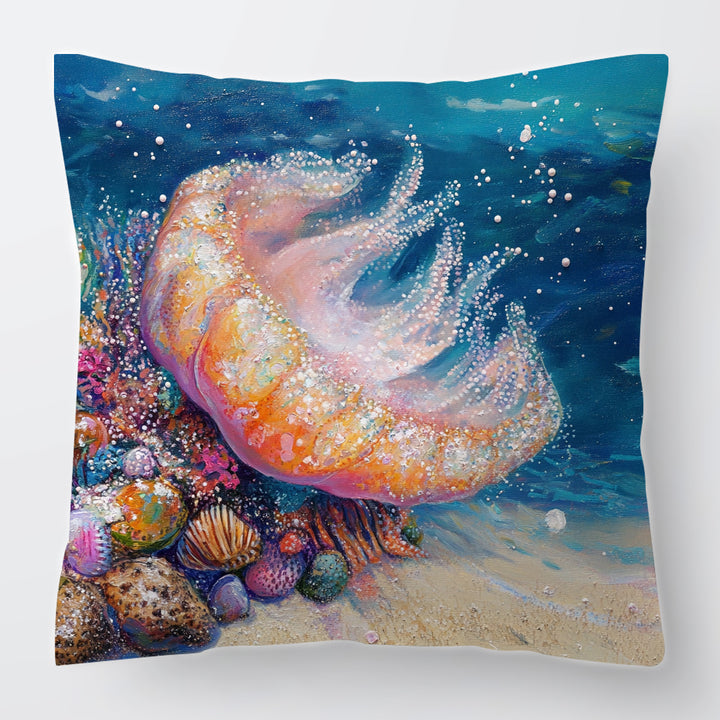 Artistic Jellyfish Print Decorative Pillow