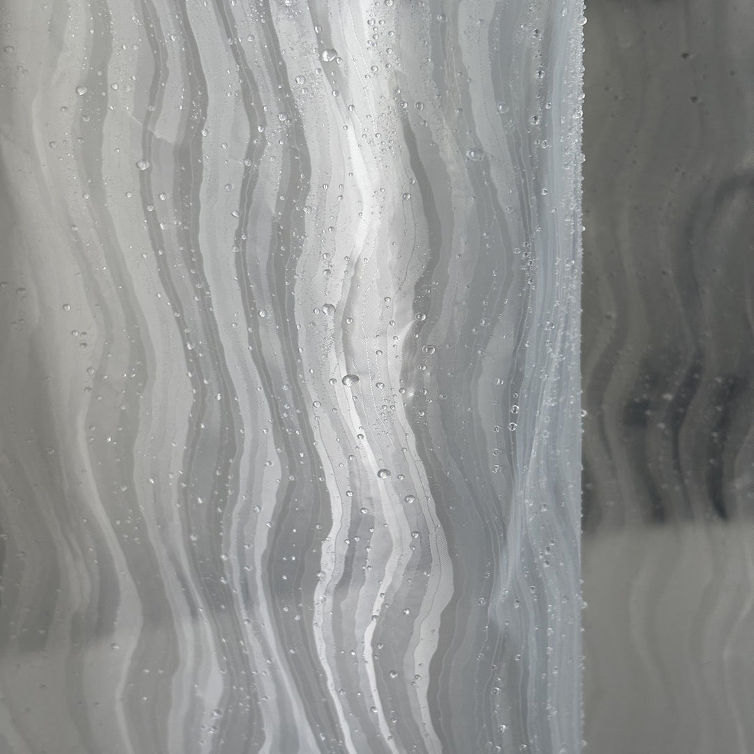 Textured Wave Pattern Shower Curtain Bowlift