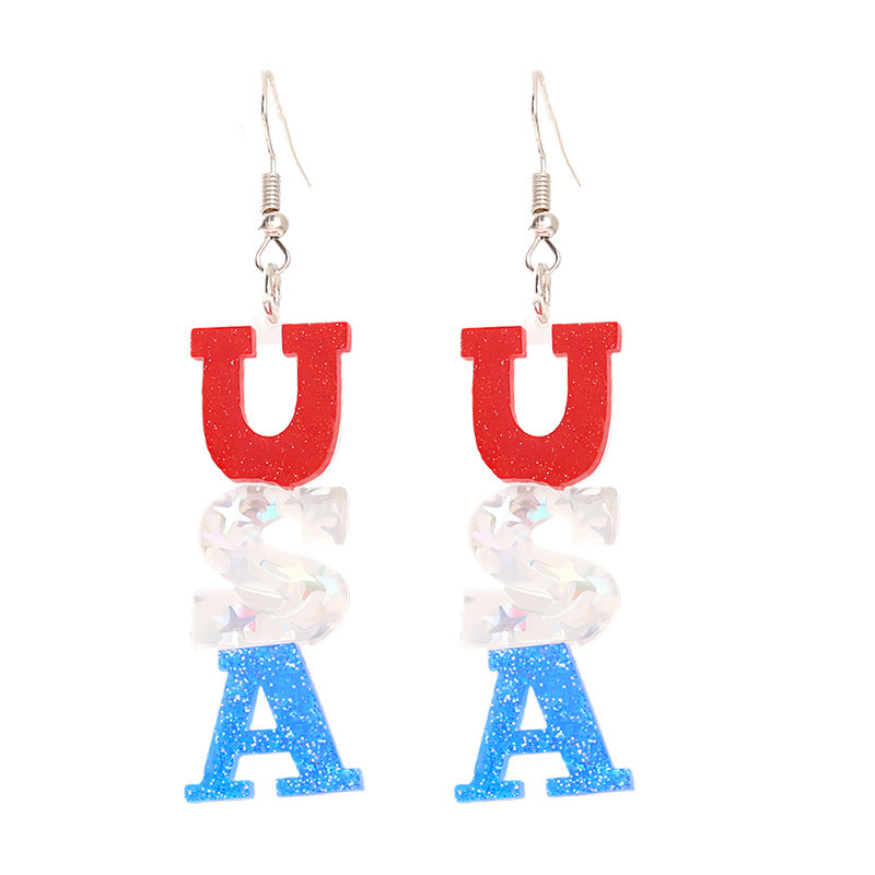 Women nan enamel horseshoe earrings with star motif and fishhook closure Bowlift