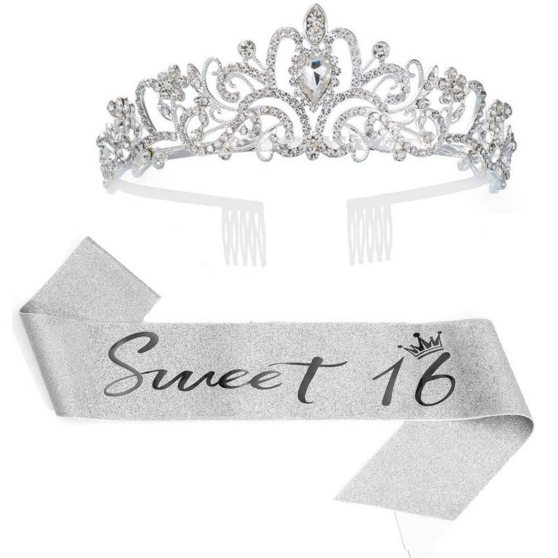 Women's Sparkling Crown with Radiant Rhinestone Embellishment Bowlift