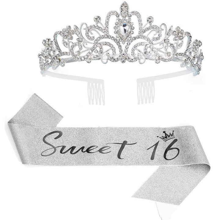 Women's Sparkling Crown with Radiant Rhinestone Embellishment Bowlift