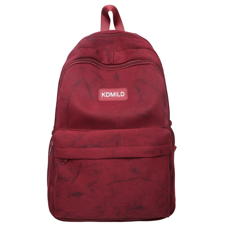 Lightweight Textured Canvas School Backpack Bowlift