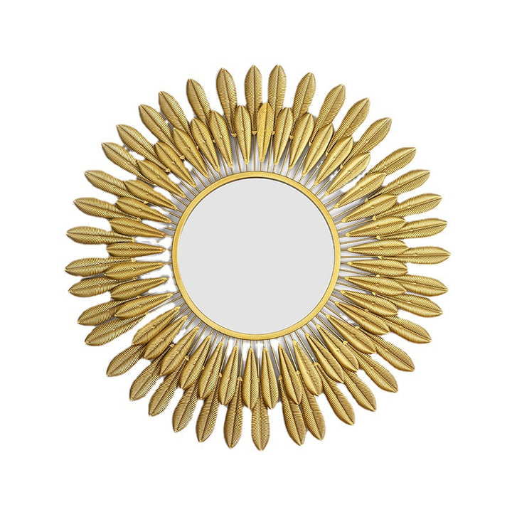 Ornamental Leaf-Designed Wall Mirror Bowlift