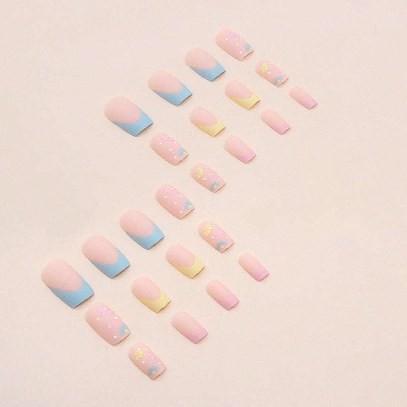 Floral Embellished Acrylic Nail Tips Bowlift