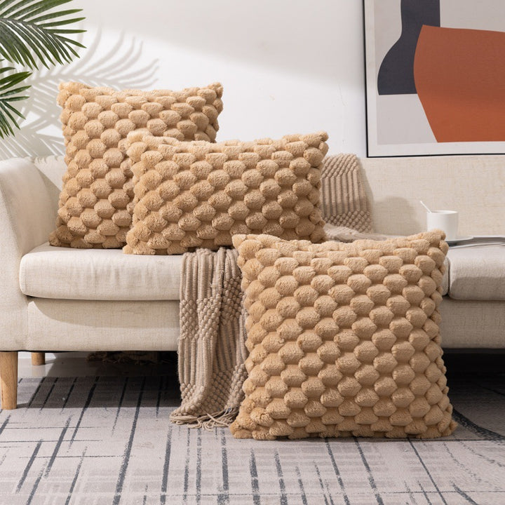 Plush Honeycomb Textured Throw Pillow Cover Set Bowlift