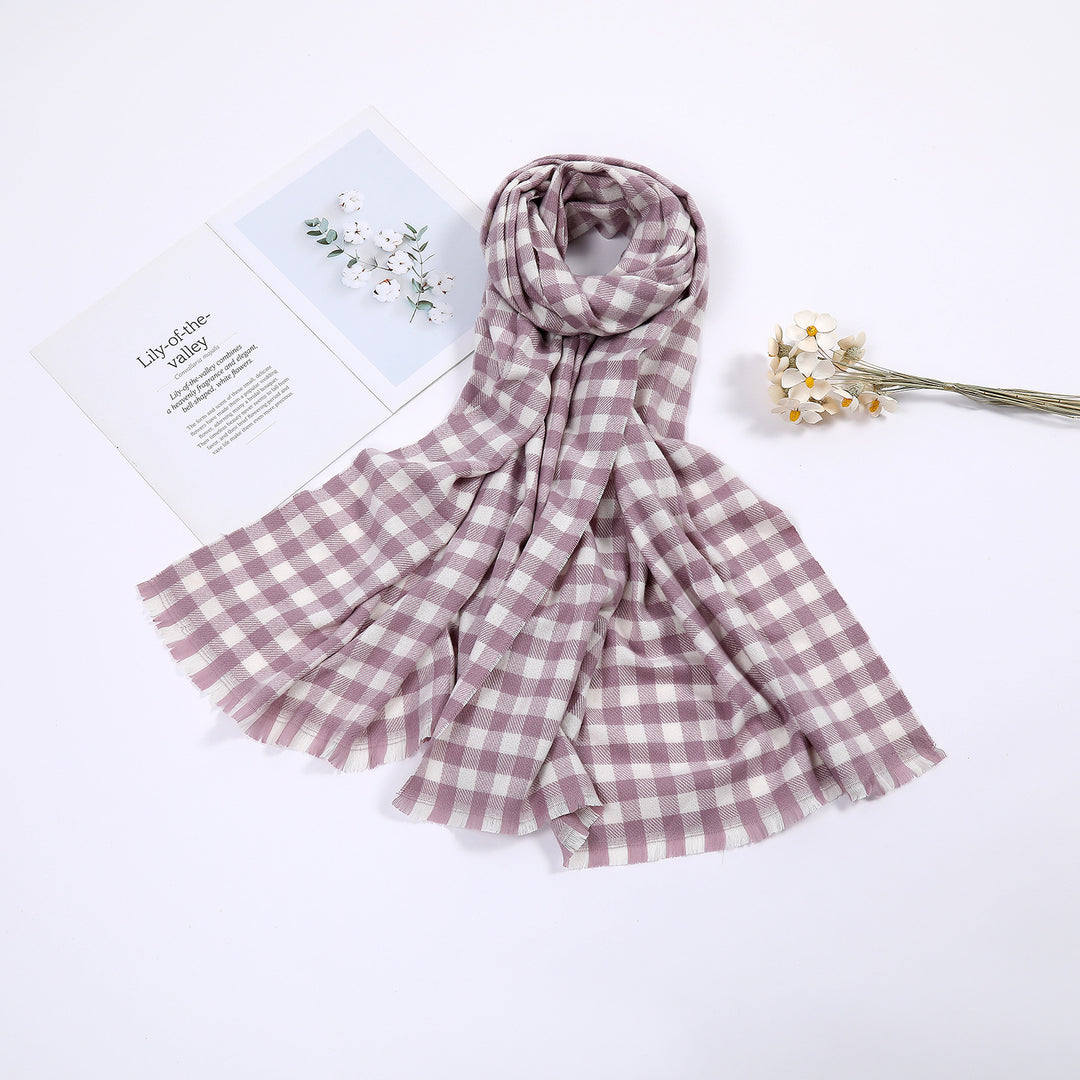 Ladies comfortable check scarf Bowlift