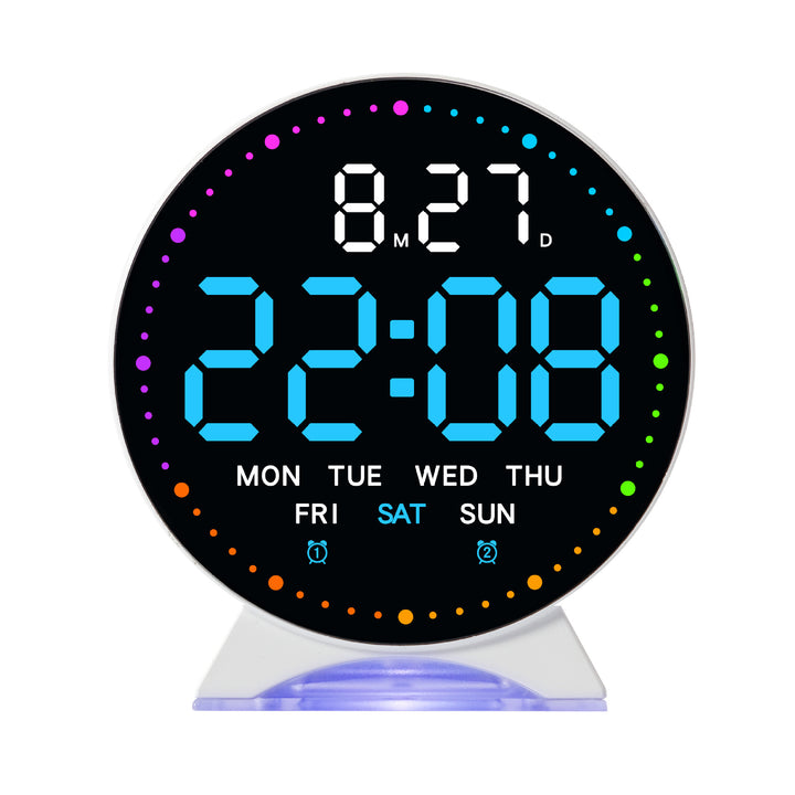 Digital alarm clock with large LED display and multifunctional display Bowlift