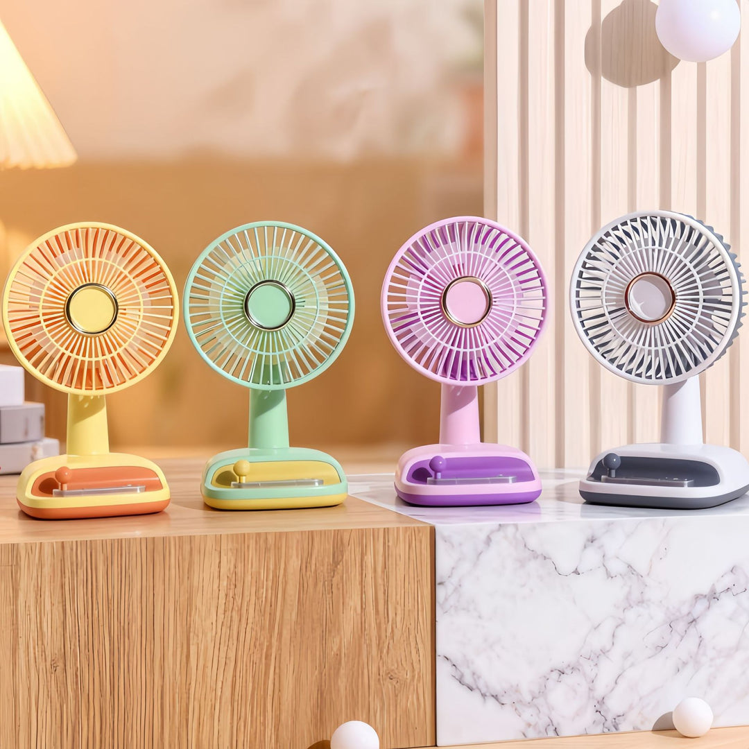 Ladies Portable USB Table Fan with Flexible Tilt Angle Bowlift