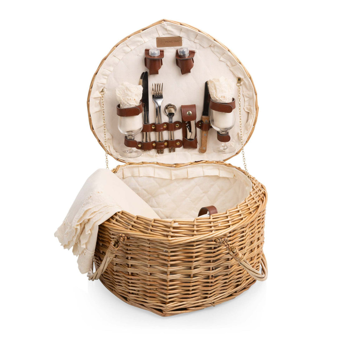 Ladies picnic basket with integrated dish set and elegant inner lining Bowlift
